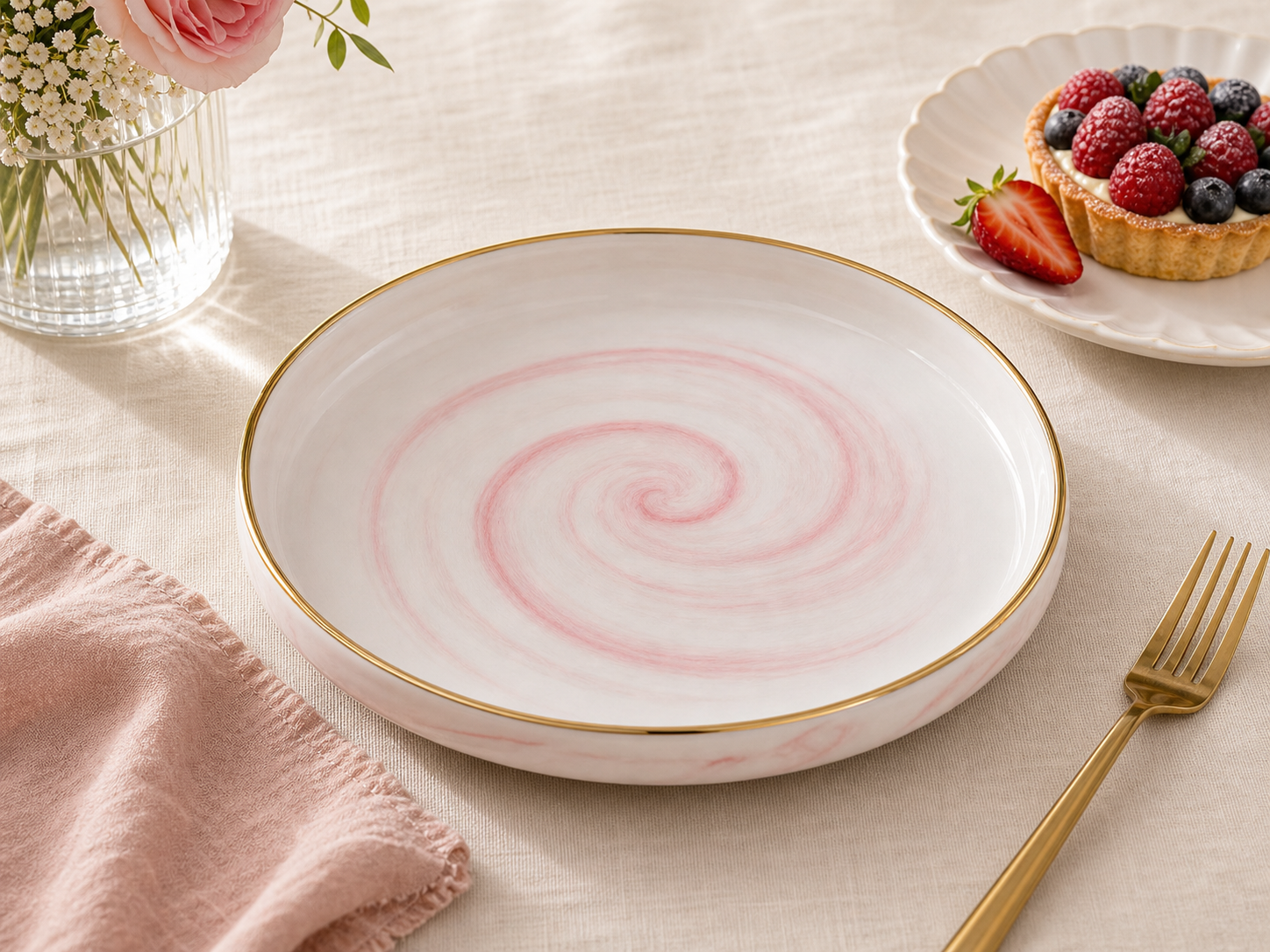 Cozy Haven Pink Marble Dinnerware Collection lifestyle image 9