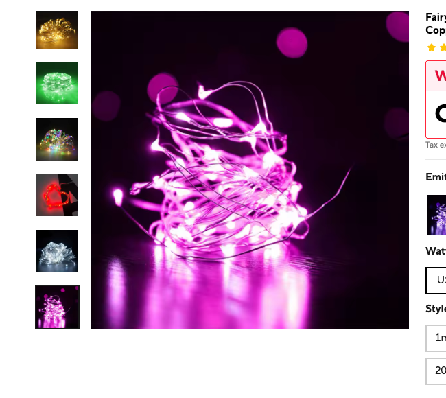Cozy Haven Copper Wire Fairy String Lights - 33 Foot 100 LED Battery Operated Warm White - Bedroom supplier reference Pink