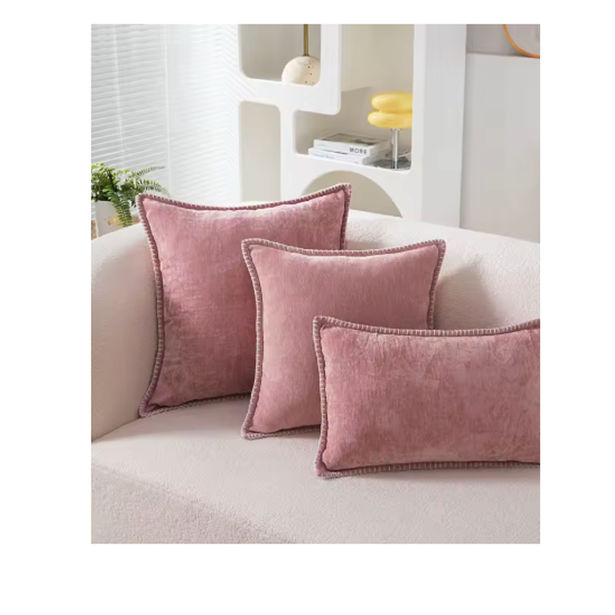 Cozy Haven Velvet Throw Pillow Covers Set - 4 Pack Luxury Square Cushion Cases 18x18 Inch - Bedroom supplier reference Pink