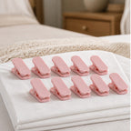 Cozy Haven Pink Anti-Slip Bed Sheet Clips - 10 Piece Set styled home view 1