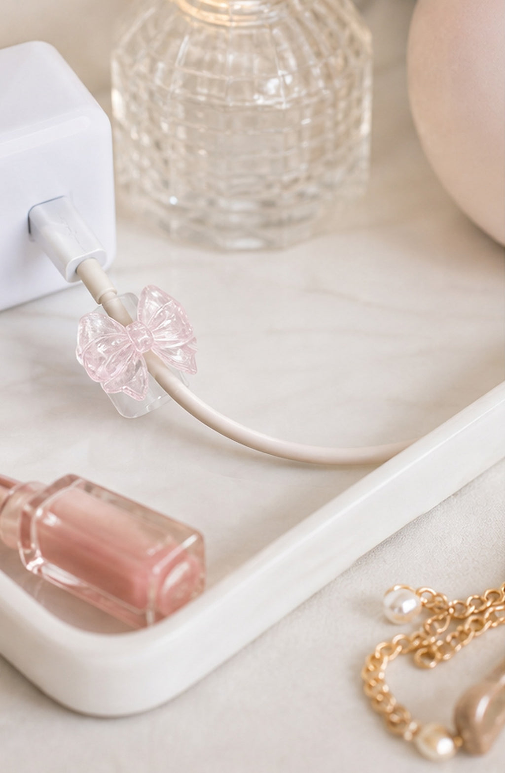 Cozy Haven Pink Bow Cable Protector Clips - 2 Piece Set lifestyle image 1