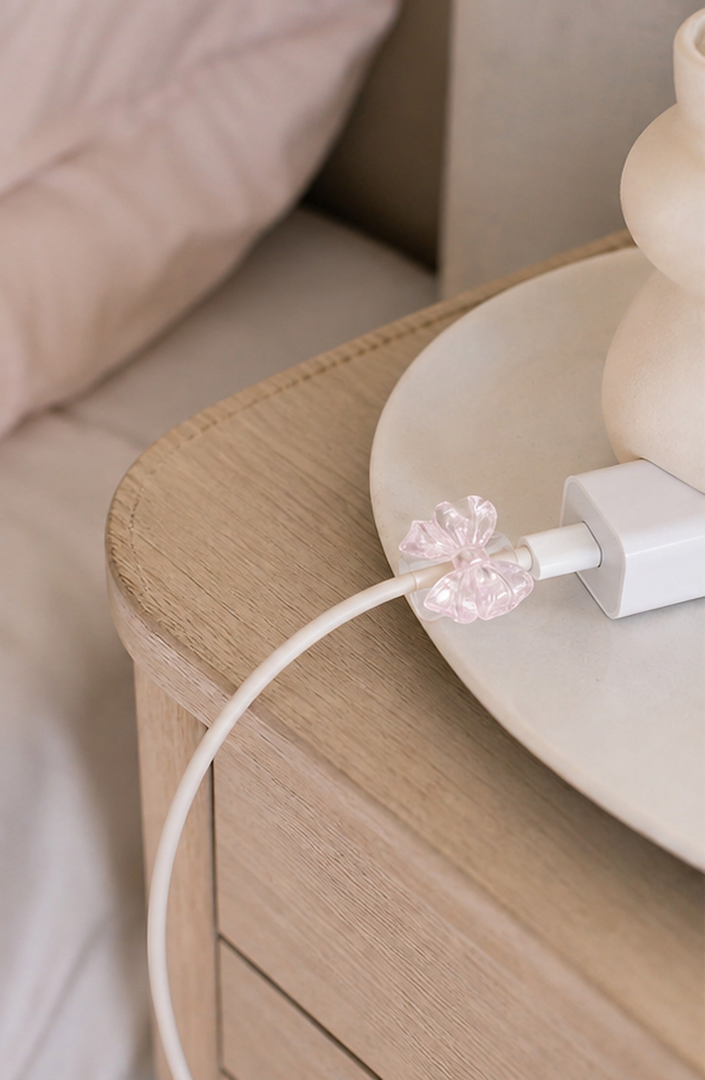Cozy Haven Pink Bow Cable Protector Clips - 2 Piece Set lifestyle image 2