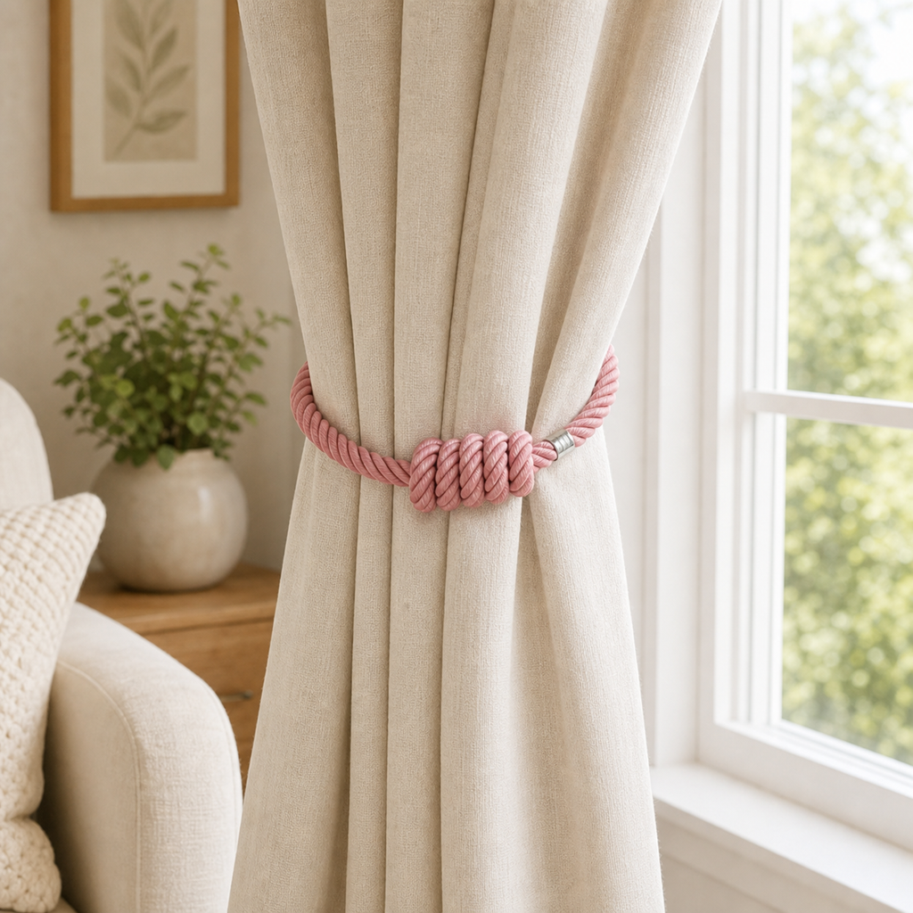 Cozy Haven Magnetic Curtain Tieback - 49 cm - Pink - 49 cm