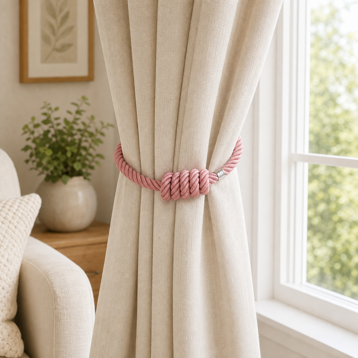Cozy Haven Magnetic Curtain Tieback - 49 cm - Pink - 49 cm