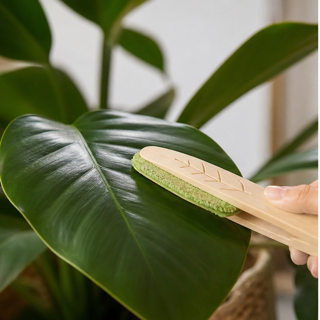 Cozy Haven Wooden Plant Leaf Cleaning Tongs lifestyle image 1 for Natural Wood - 1-Piece