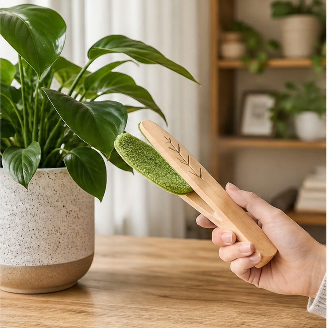 Wooden Plant Leaf Cleaning Tongs