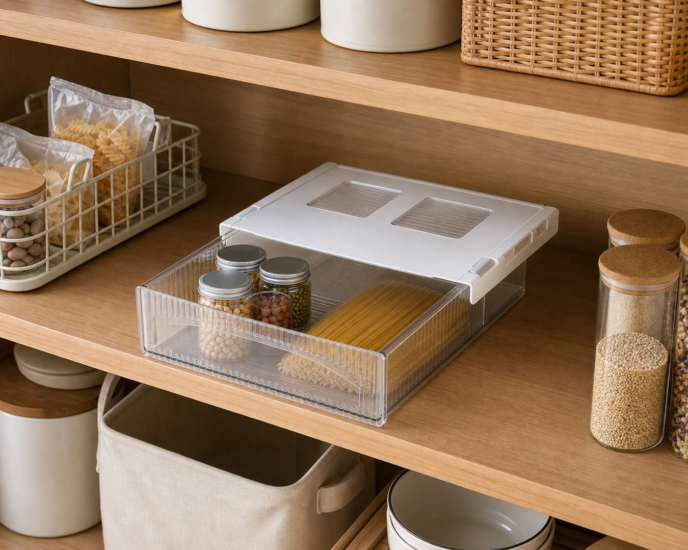 Cozy Haven Pull Out Cabinet Drawer Organizer - Slide Out Storage Shelf Rack lifestyle image 1