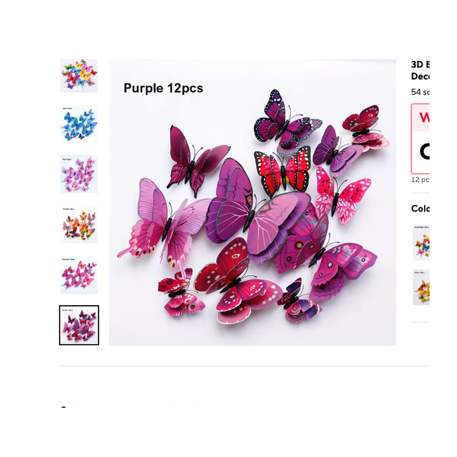 Cozy Haven 3D Butterfly Wall Decal Set - 48 Pack Removable Paper Art Stickers with Magnetic Wings - Bedroom supplier exact visual Purple