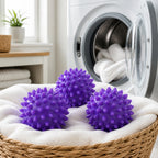 Cozy Haven Purple Reusable Laundry Ball - 3 Pieces exact lifestyle laundry image