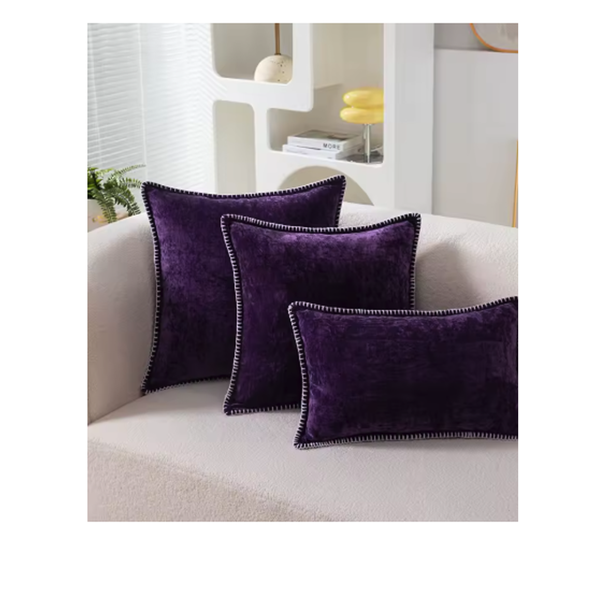 Cozy Haven Velvet Throw Pillow Covers Set - 4 Pack Luxury Square Cushion Cases 18x18 Inch - Bedroom supplier reference Purple