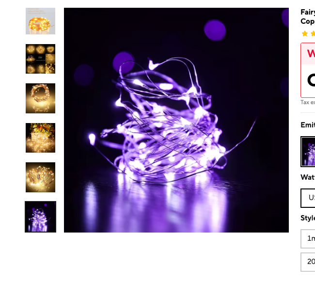 Cozy Haven Copper Wire Fairy String Lights - 33 Foot 100 LED Battery Operated Warm White - Bedroom supplier reference PURPLE