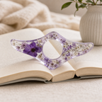 Cozy Haven Floral Resin Book Page Holder - Purple Floral / 1 Piece
