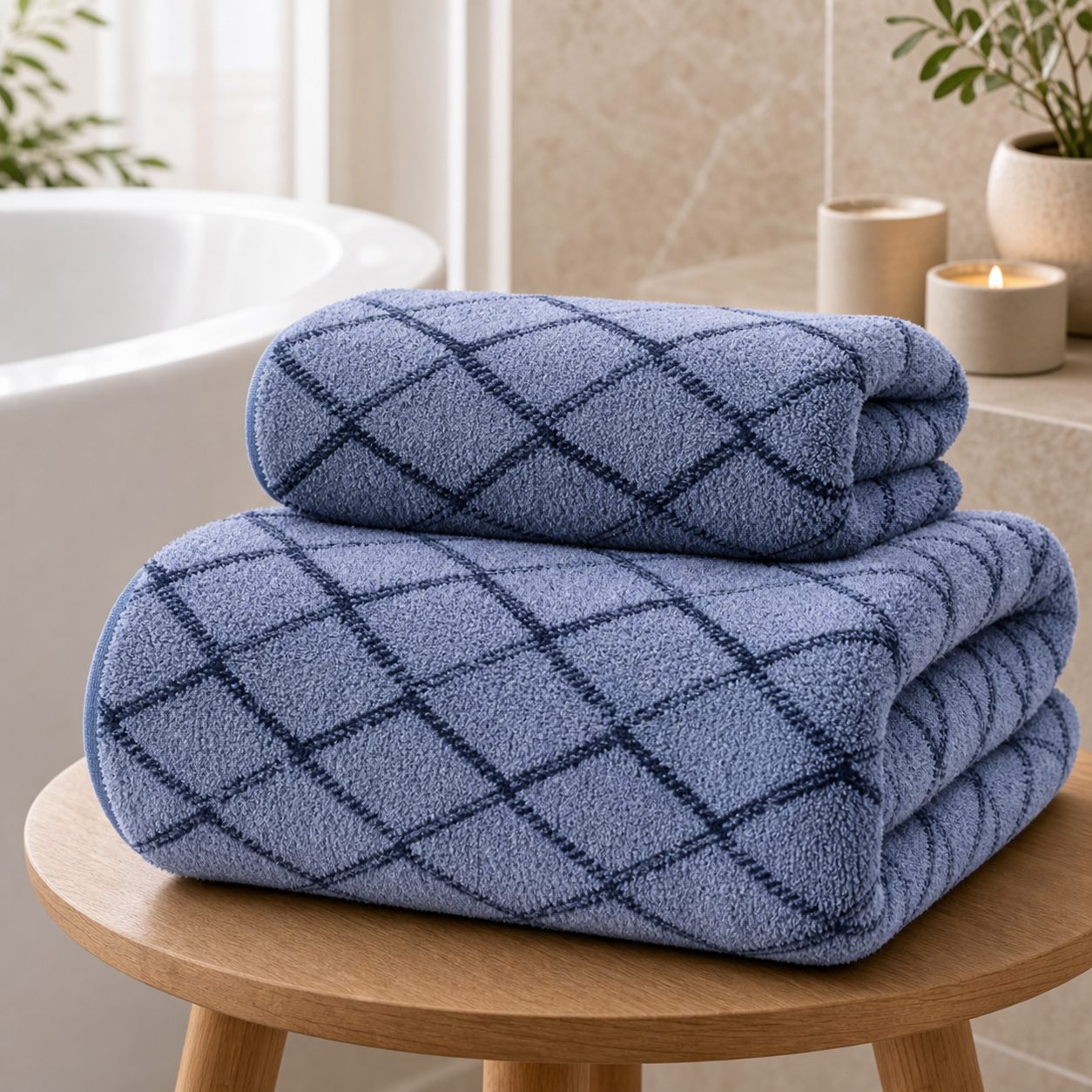Cozy Haven Guest Bathroom Ready Kit Bundle component: Quick Dry Stonewashed Cotton Bath Towel Set
