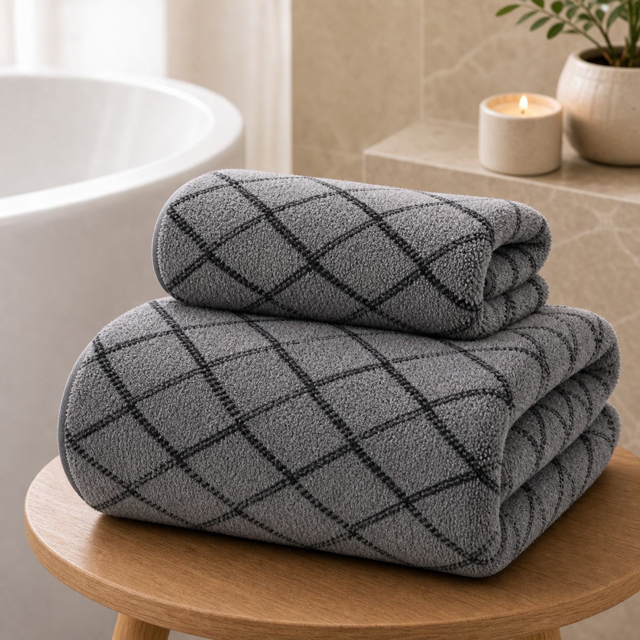 Cozy Haven Quick Dry Stonewashed Cotton Bath Towel Set lifestyle image 4