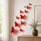 Cozy Haven 12-Piece 3D Butterfly Wall Sticker Set styled wall view 8