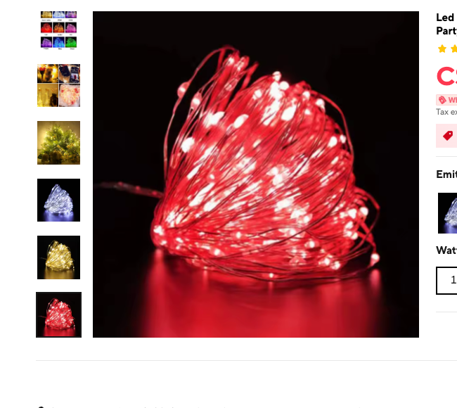 Cozy Haven LED Fairy String Lights 33ft Copper Wire - 100 LED Waterproof Battery Operated Decorative Lights - Bedroom supplier reference Red
