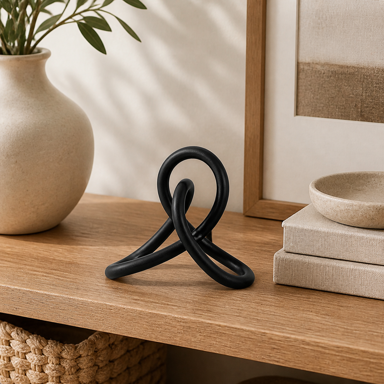 Cozy Haven Resin Knot Sculpture Accent lifestyle image 1