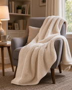 Cozy Haven Reversible Sherpa Fleece Throw Blanket lifestyle image 2