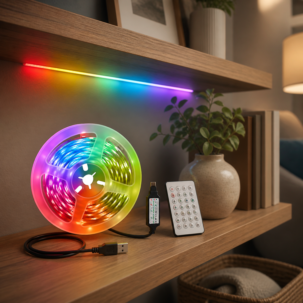 Cozy Haven RGB LED Strip Lights lifestyle image 7 for App / 44-Key Remote / 2 m