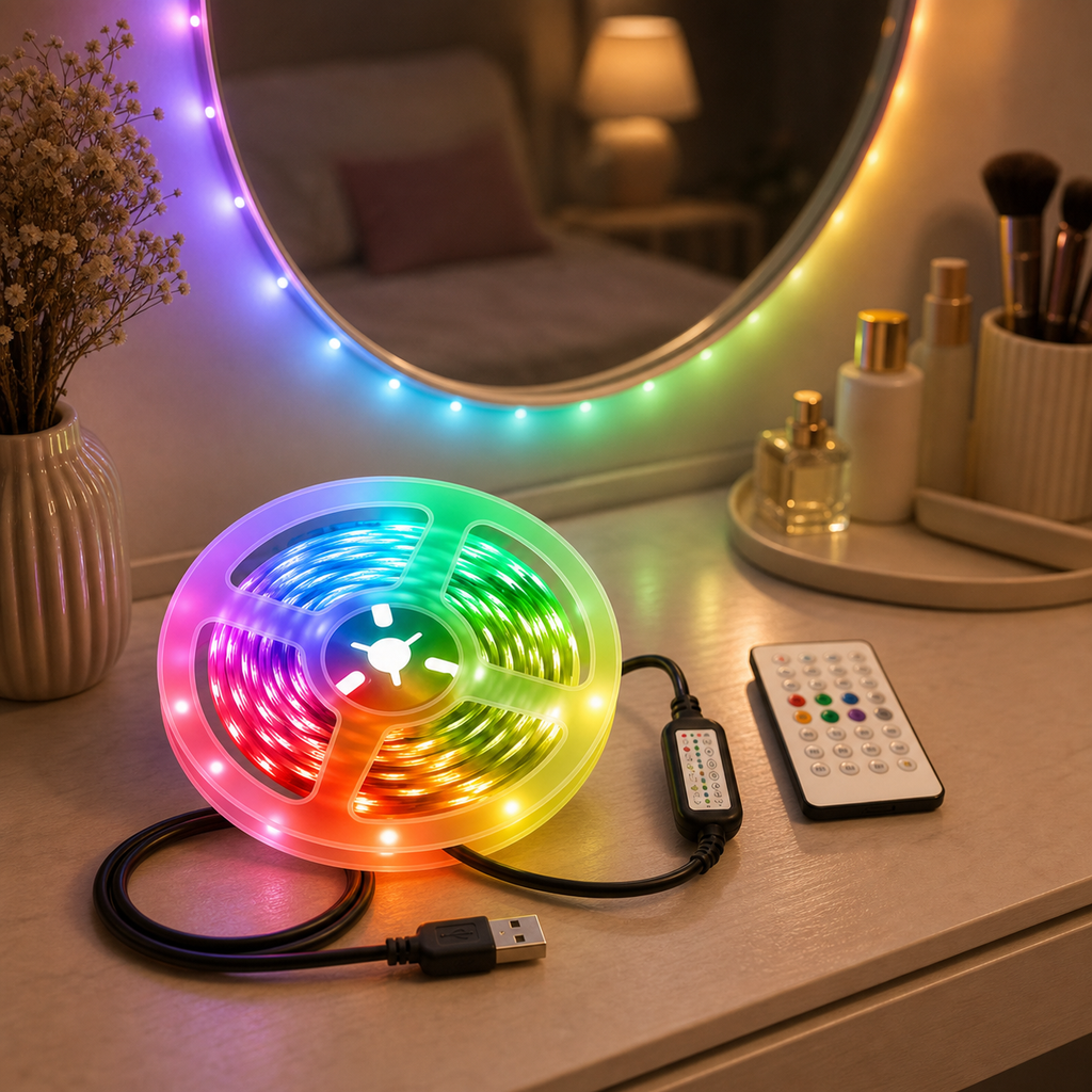 Cozy Haven RGB LED Strip Lights lifestyle image 8 for App / 44-Key Remote / 3 m