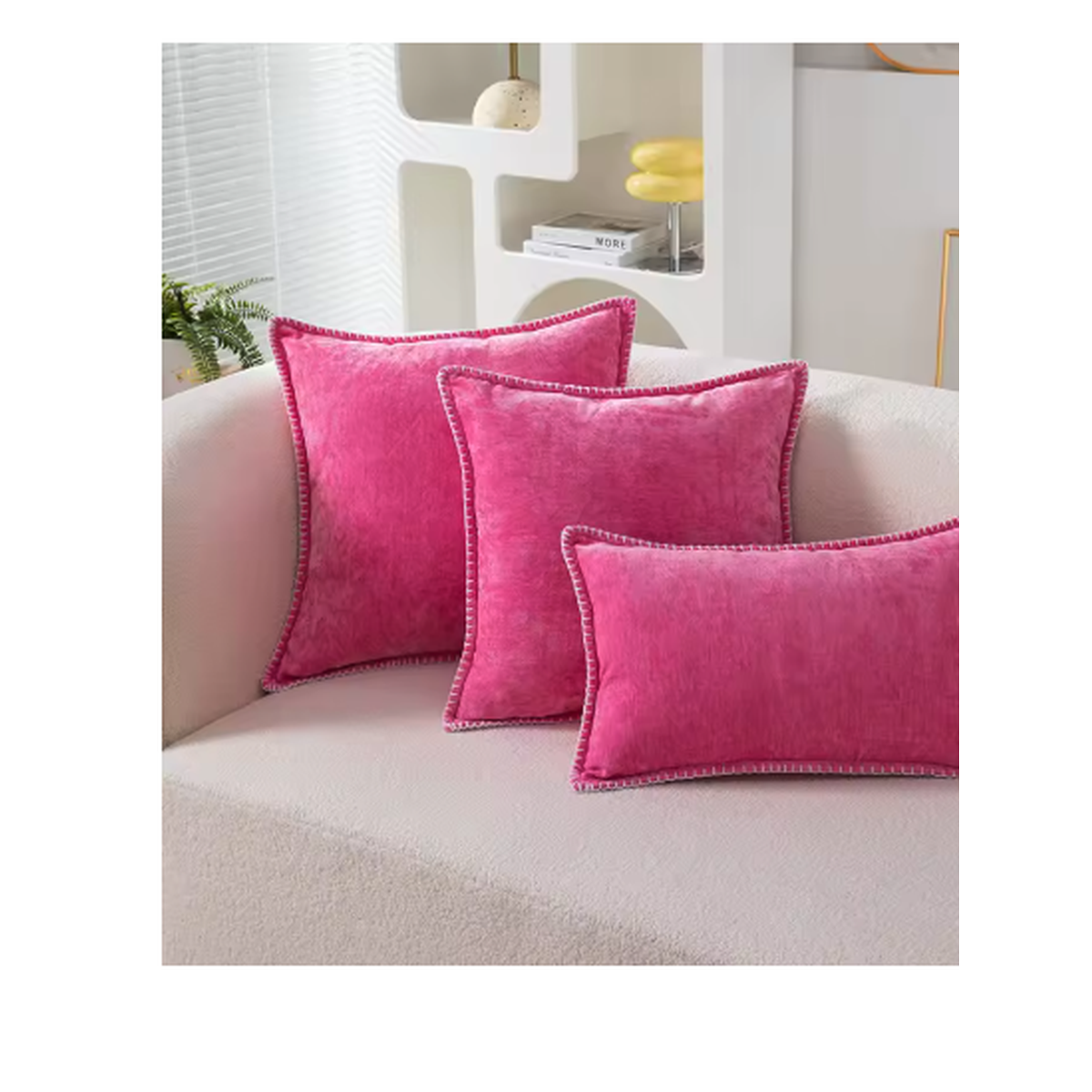 Cozy Haven Velvet Throw Pillow Covers Set - 4 Pack Luxury Square Cushion Cases 18x18 Inch - Bedroom supplier reference Rose Red