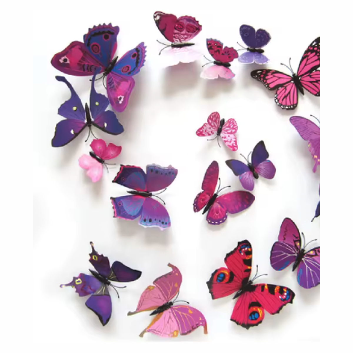 Cozy Haven 3D Butterfly Wall Stickers 12-Piece Set - Bedroom supplier exact visual rose red