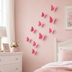 Cozy Haven 12-Piece 3D Butterfly Wall Sticker Set styled wall view 7