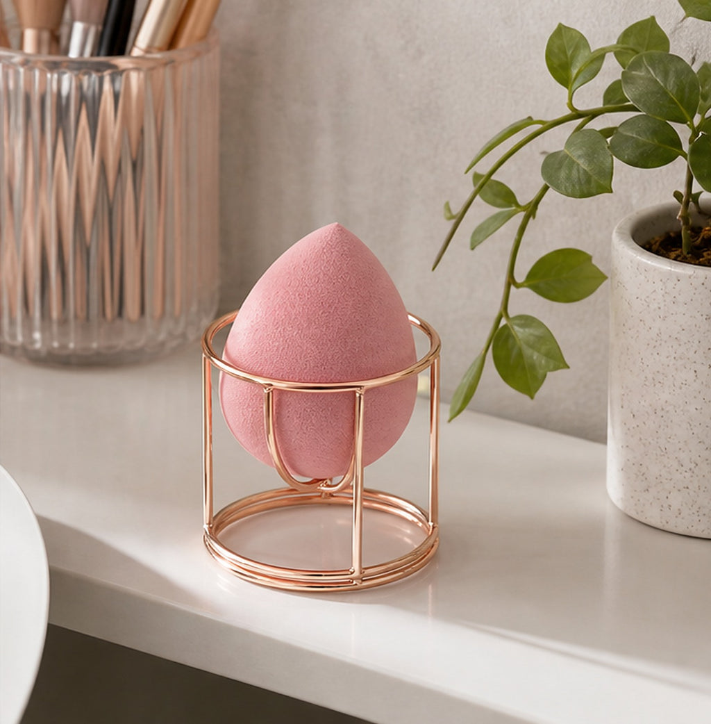 Cozy Haven Rose-Gold Makeup Sponge Holder lifestyle image 3