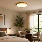 Cozy Haven Round LED Ceiling Light Collection styled lighting view 4 for Gold / 30W; Gold / 40W; Gold / 50W