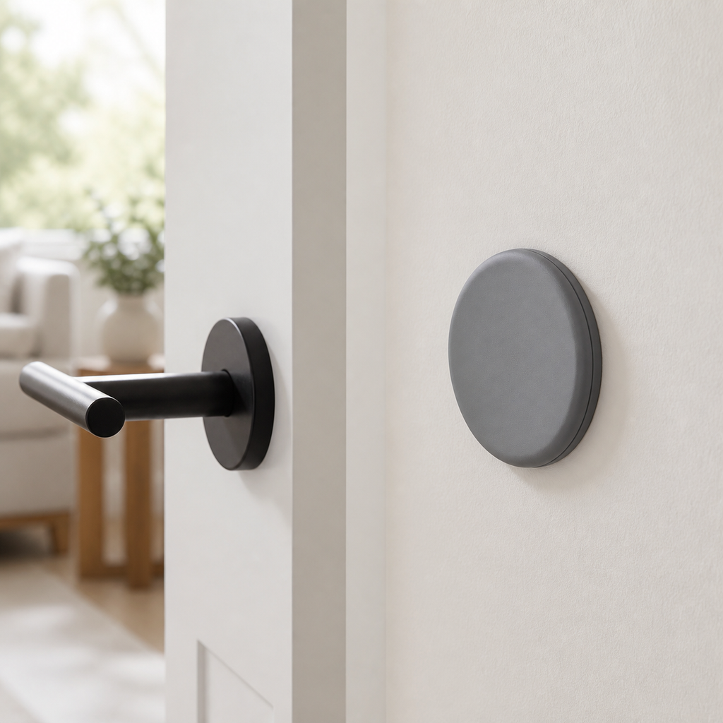 Cozy Haven Silicone Door Handle Wall Protector - Round Grey - 5 cm lifestyle