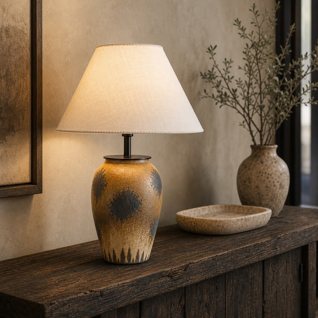 Cozy Haven Ceramic Linen Shade Table Lamp Collection lifestyle image 5