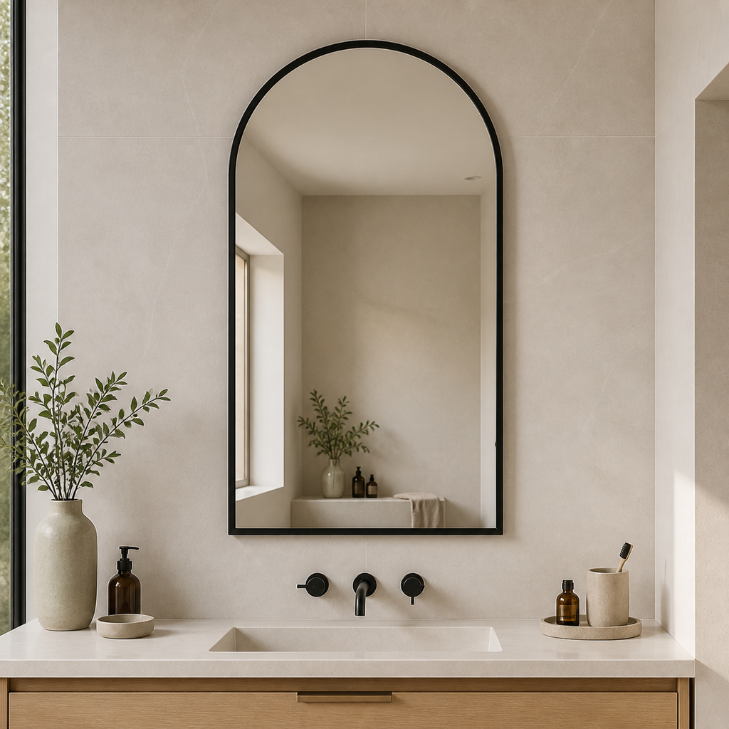 Cozy Haven Scalloped Arched Wall Mirror styled wall decor view 5