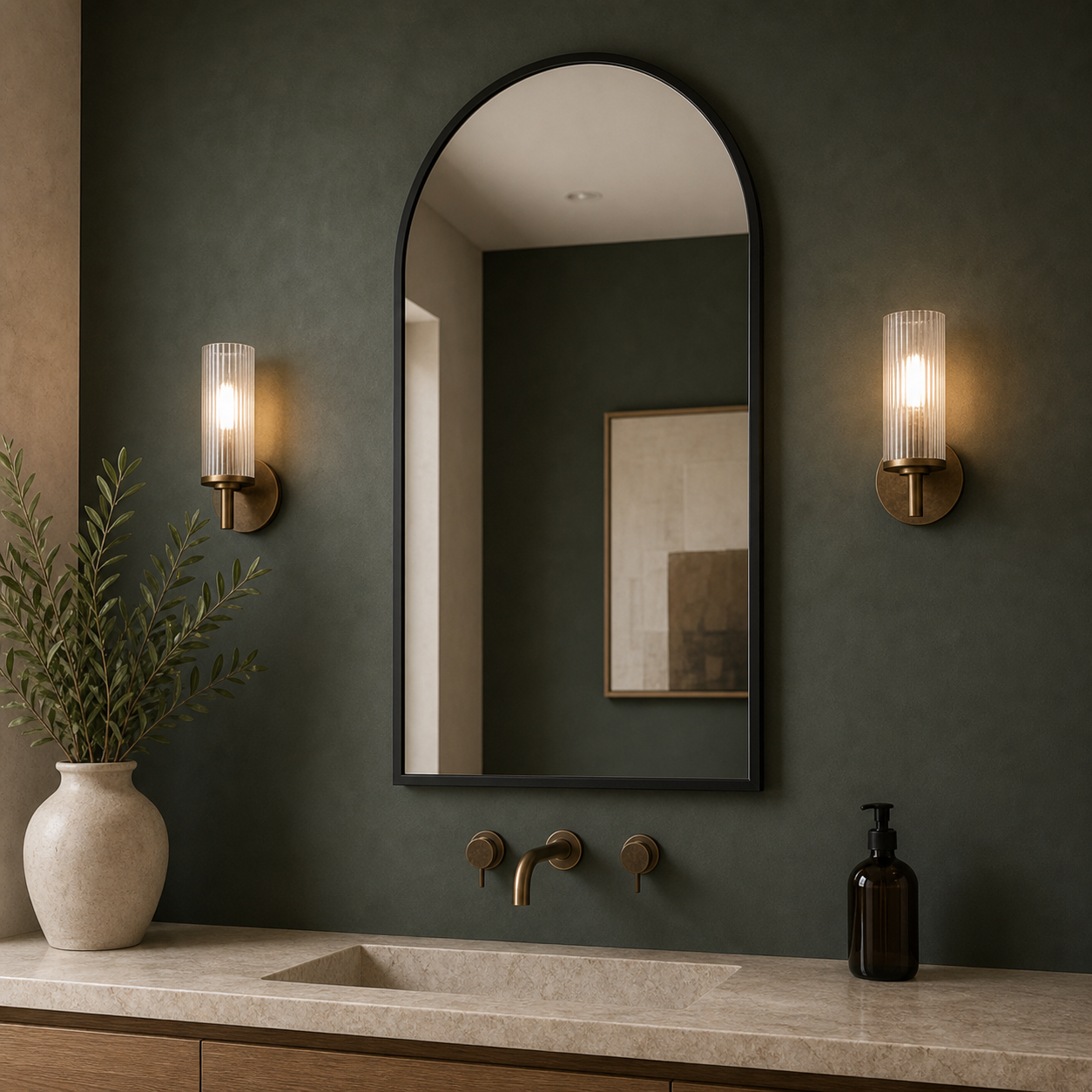 Cozy Haven Scalloped Arched Wall Mirror styled wall decor view 6