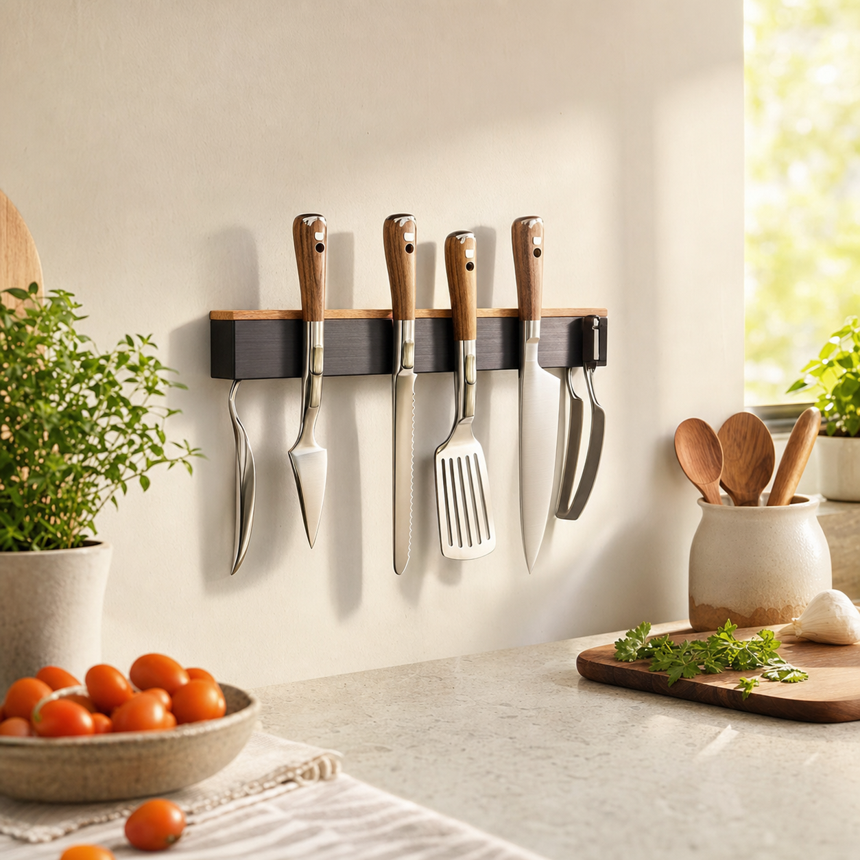 Cozy Haven Magnetic Knife Holder Strip - Wall Mount Kitchen Storage Organizer - 300mm