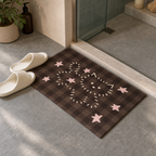 Cozy Haven Plaid Bear Bath Mat styled bathroom view 1