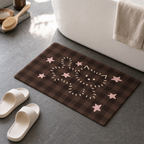 Cozy Haven Plaid Bear Bath Mat styled bathroom view 2