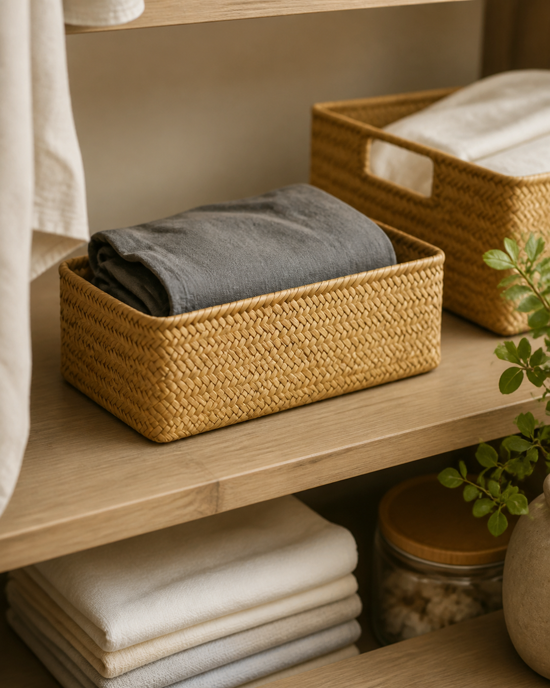 Cozy Haven Woven Seagrass Storage Basket - XS