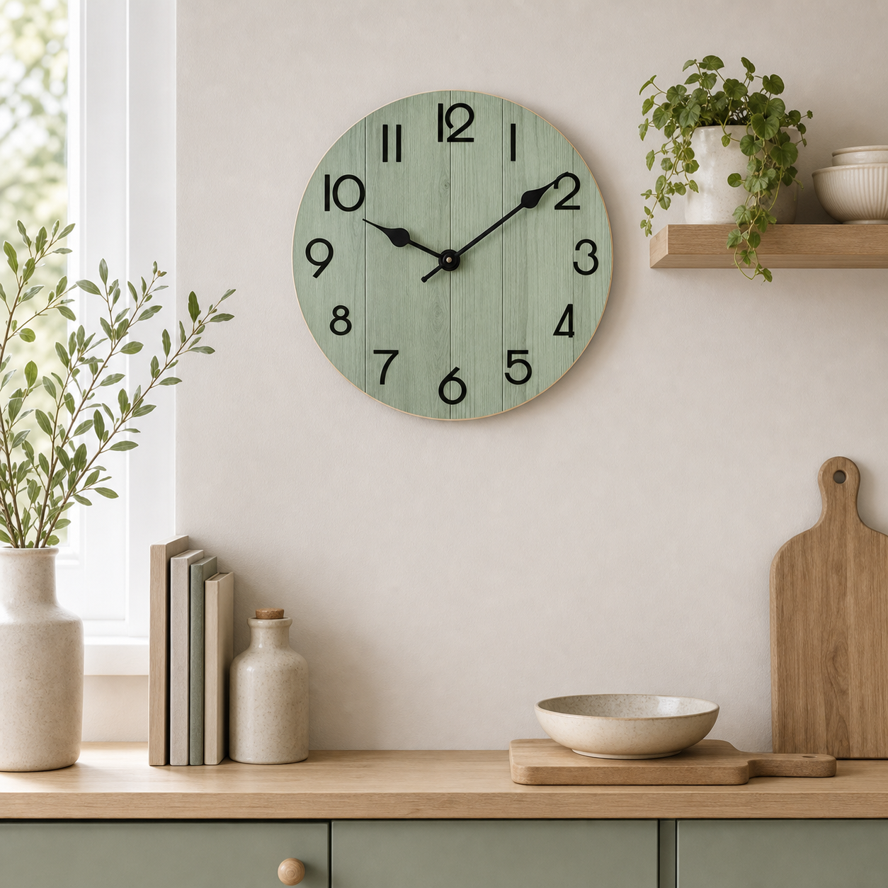 Cozy Haven Scandinavian Wooden Wall Clock lifestyle image 1