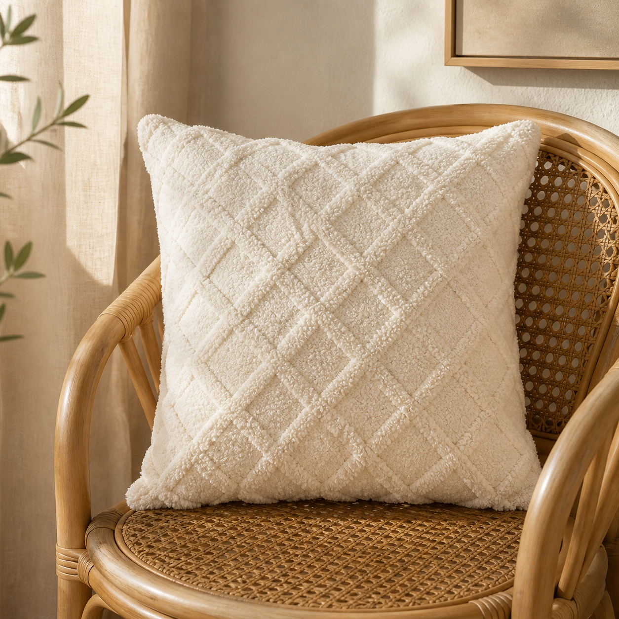 Cozy Haven Decorative Pillow Cover Set Collection - Cream White