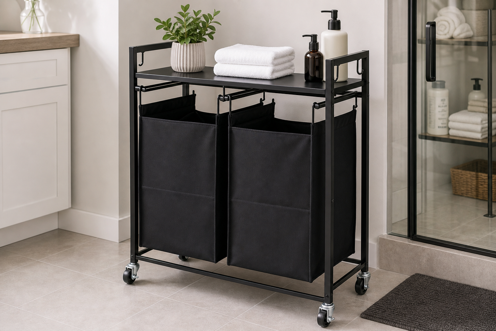 Cozy Haven Double-Section Laundry Basket Hamper lifestyle image 4