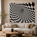 Cozy Haven Checker Woven Wall Tapestry - Checker Pattern - 1 Piece