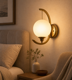 Cozy Haven Glass Globe Plug In Wall Sconce lifestyle image 7