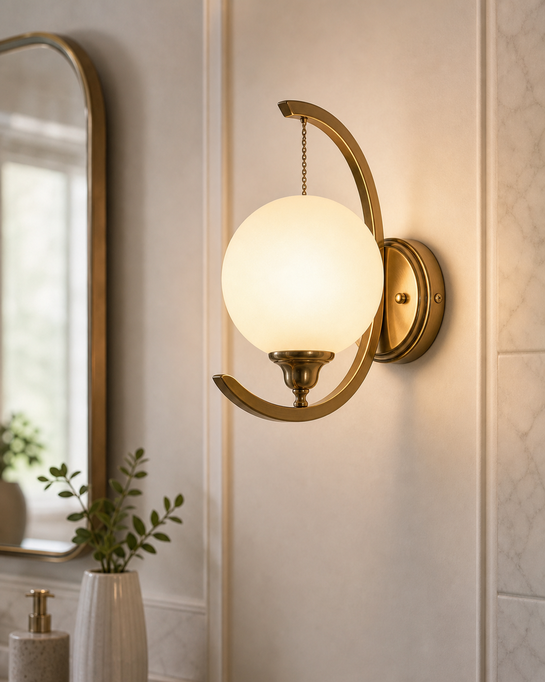 Cozy Haven Glass Globe Plug In Wall Sconce lifestyle image 8