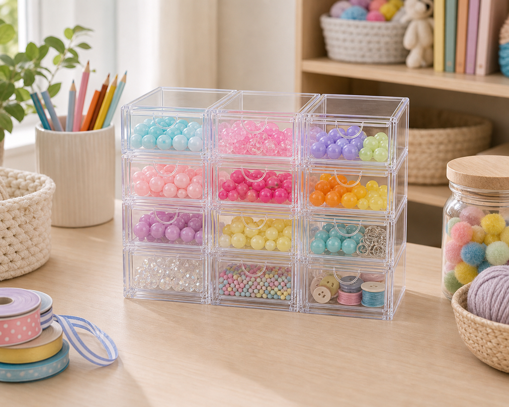 Cozy Haven Clear Acrylic Stackable Drawer Organizer Set - product view 6