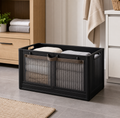 Cozy Haven Black Folding Door Storage Cabinet Collection - 1-Tier Cabinet - No Wheels