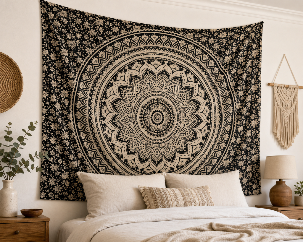 Cozy Haven Boho Mandala Tapestry Wall Hanging - Multi-Size