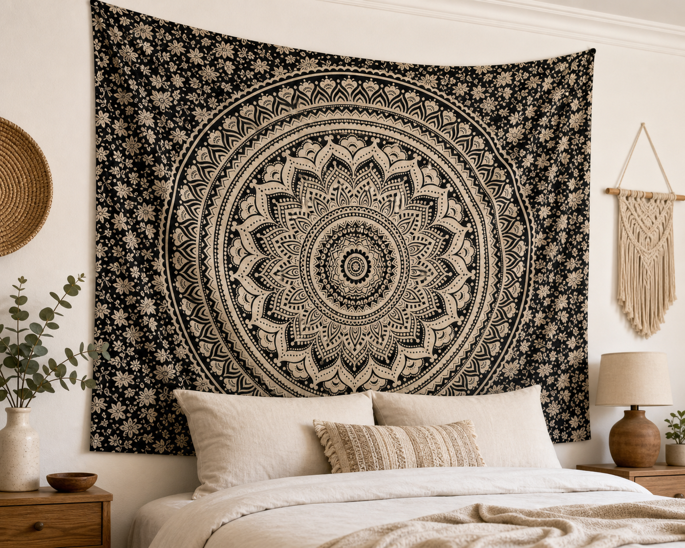Cozy Haven Boho Mandala Tapestry Wall Hanging - Multi-Size