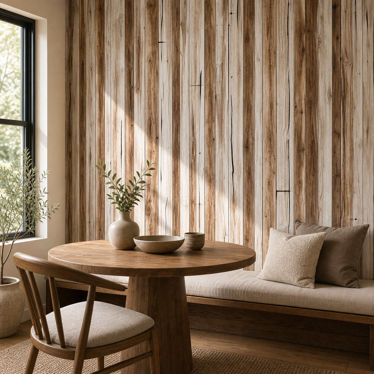 Cozy Haven Retro Wood Grain Peel and Stick Wallpaper lifestyle image 3