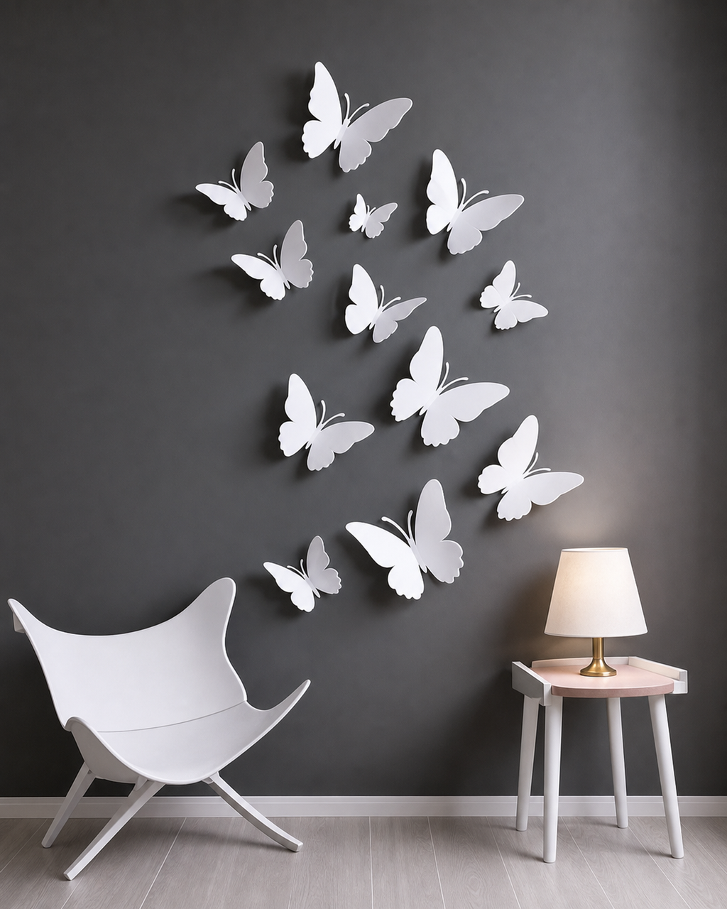 Cozy Haven 3D Butterfly Wall Stickers Set - 12 Piece Removable Reusable Decal Collection