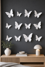Cozy Haven 3D Butterfly Wall Stickers Set - 12 Piece Removable Reusable Decal Collection